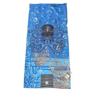 Trunkers Octopus Microfiber Beach Towel Backpack Quick Dry Sand Free Blue NEW